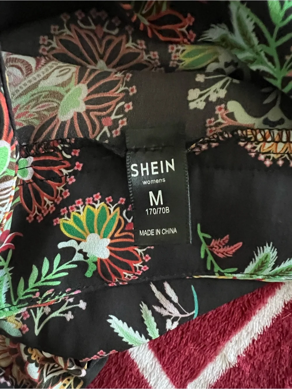 EUC Bohemian Tiered Maxi Skirt in Black with Multicolor Floral Print 4